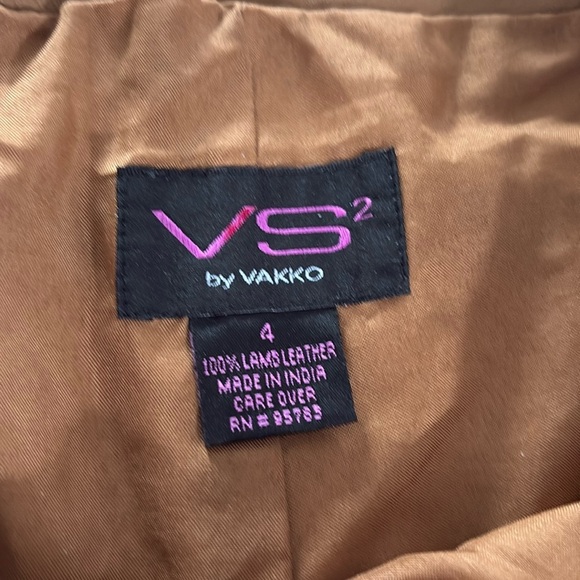 Vakko VS2 Vintage Beige Leather Pants Y2K - Picture 8 of 16